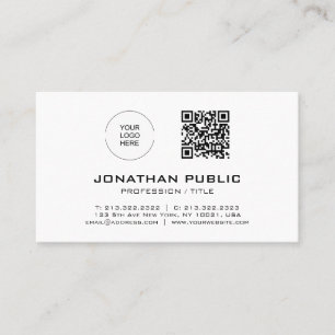 Carte De Visite QR Code Moderne Modèle Élégant Code barre tendance
