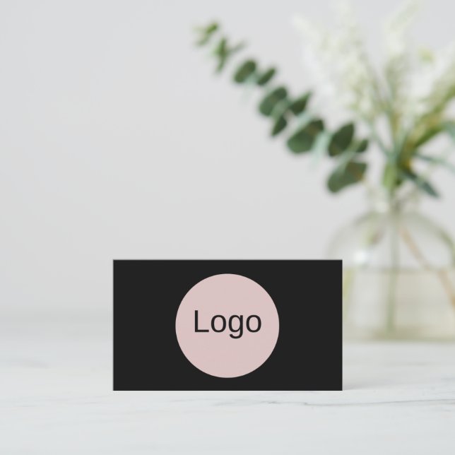 Carte de visite QR Code noir | Carte de luxe Scann (Debout devant)