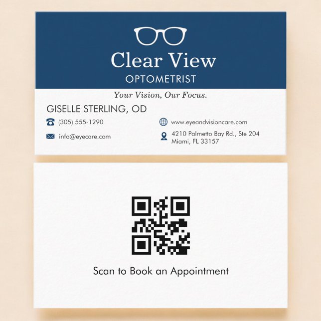 Carte De Visite QR Code Optometrist Eye Doctor Office  (Créateur téléchargé)