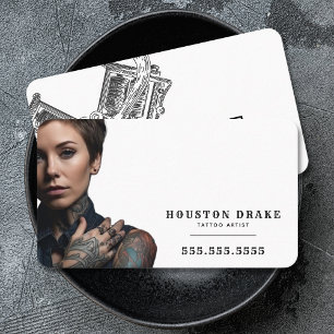 Carte De Visite QR Code personnalisé oeuvre d'artiste de tatouage
