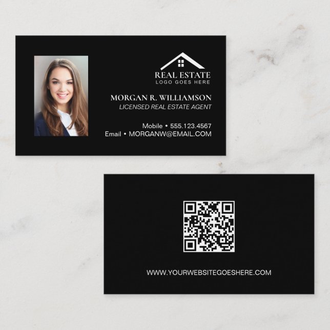 Carte de visite QR code personnalisée pour agent i (Devant / Derrière)