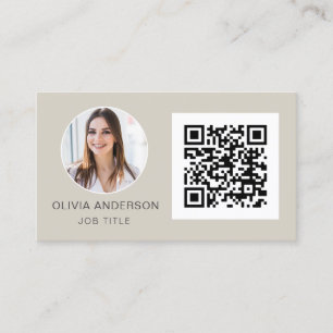 Carte De Visite QR Code Photo professionnelle Terra Cotta Tonton T