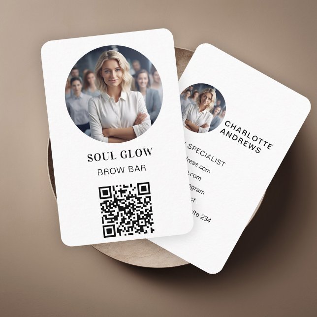 Carte De Visite QR-Code, Photo, Salon (Créateur téléchargé)