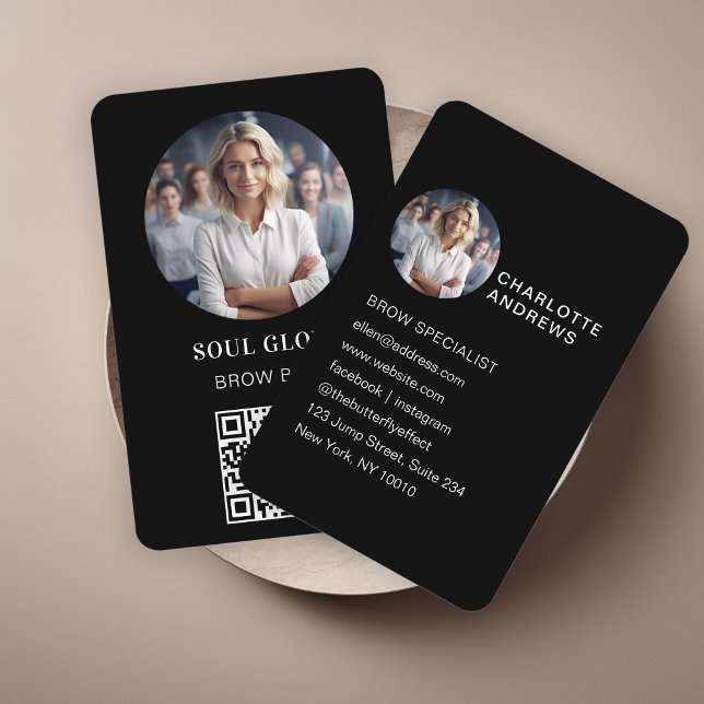 Carte De Visite QR-Code, Photo, Salon (Créateur téléchargé)