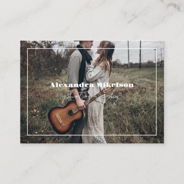 Carte De Visite QR Code Photographe moderne photo (Devant)