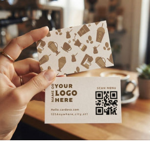 Carte de visite QR Code pour café moderne