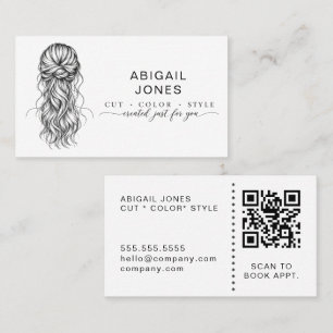 Carte de visite QR Code pour Coiffeur Moderne