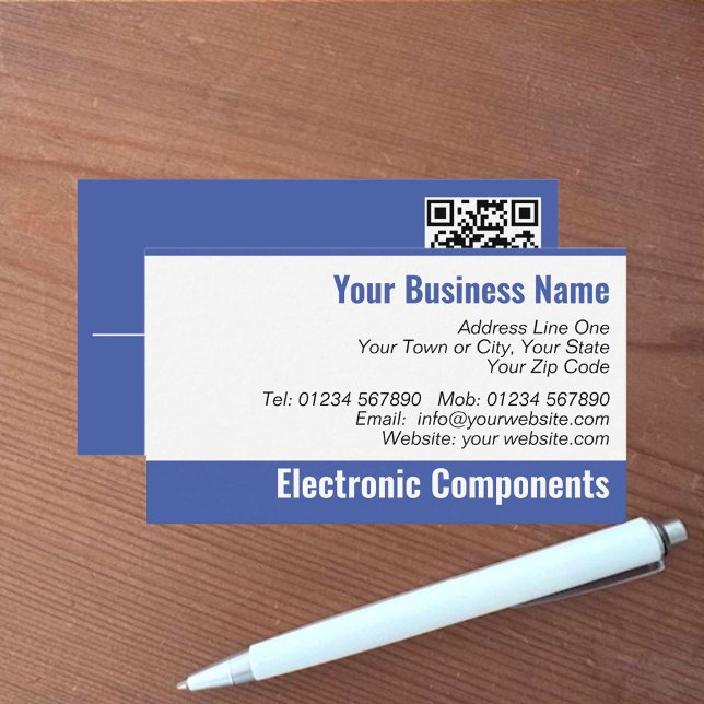 Carte de visite QR Code pour Composants Électroniq (Créateur téléchargé)