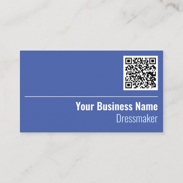 Carte de visite QR Code pour couturière élégante (Dos)