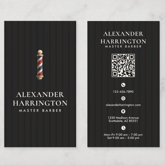 Carte de visite QR Code pour Maître Barbier en Ivo (Créateur téléchargé)
