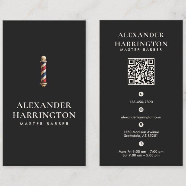 Carte de visite QR Code pour Maître Barbier en Ivo (Créateur téléchargé)