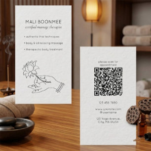 Carte de visite QR Code pour Massage Thaï Minimali
