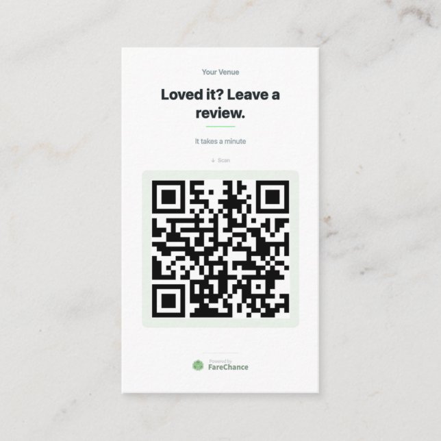 Carte de visite QR Code pour restaurants et magasi (Devant)