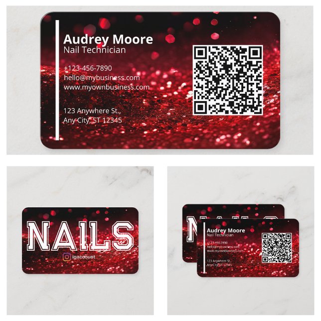 Carte De Visite QR Code Professional Creative Nail Technicien (QR Code Professional Creative Nail Technician Business Card
)