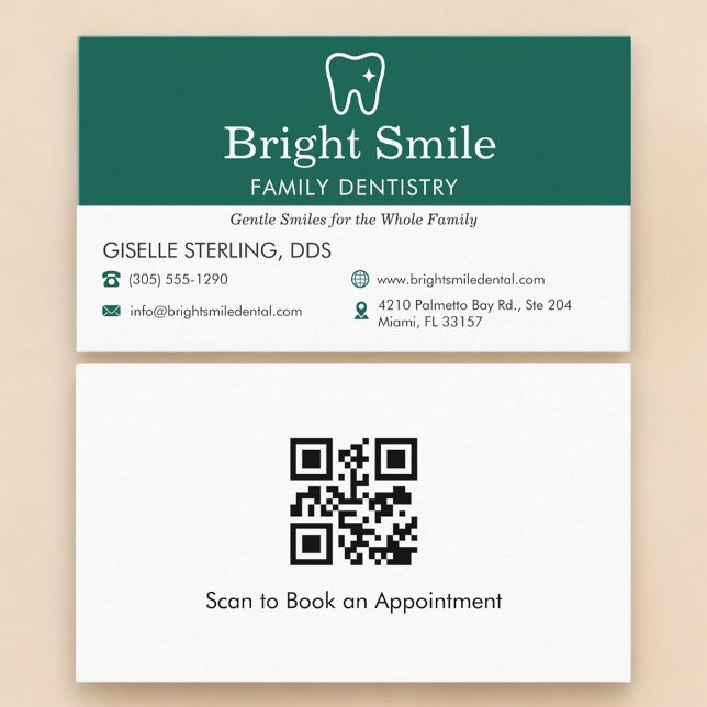 Carte De Visite QR Code Professional Dentist Dental Office (Créateur téléchargé)