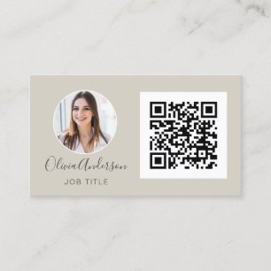 Carte De Visite QR Code Professional Photo Terracotta Natural Bus