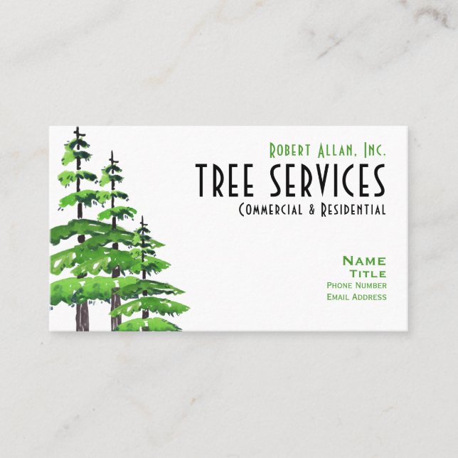 Carte De Visite QR Code Professional Tree Services (Devant)