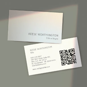 Carte De Visite QR Code professionnel Argent élégant moderne