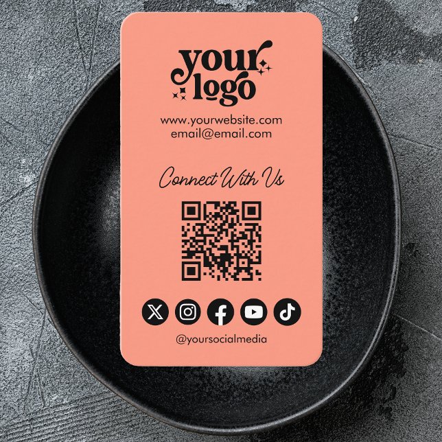 Carte De Visite QR Code Se Connecter Avec Nous Cool De Médias Soci (Créateur téléchargé)