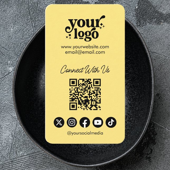 Carte De Visite QR Code Se Connecter Avec Nous Cool De Médias Soci (Créateur téléchargé)