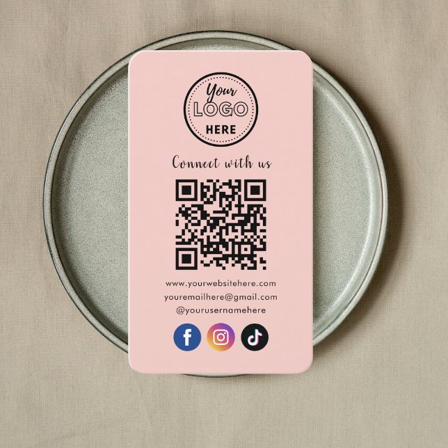Carte De Visite QR Code Se Connecter Avec Nous Les Médias Sociaux  (Créateur téléchargé)