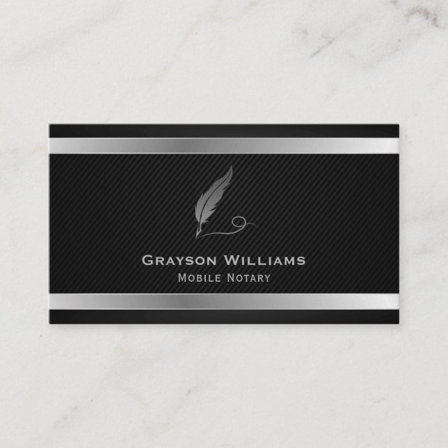 Carte De Visite QR code Silver Black mobile (Devant)
