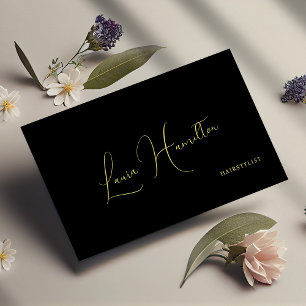 Carte De Visite QR code simple minimaliste or moderne noir