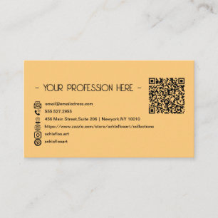 Carte De Visite QR Code Simple Moderne Minimal Instagram Jaune