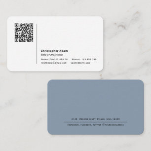 Carte De Visite QR code simple moderne propre professionnel person