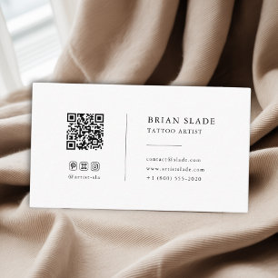 Carte De Visite QR Code Social Media Icon Minimaliste Artiste de t