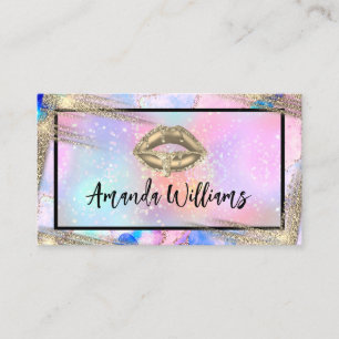 Carte De Visite QR Code Social Media Icons beauté unique