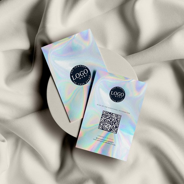 Carte De Visite QR Code Social Media Website Holographique (Holographic QR Code Brand Logo Business Card)