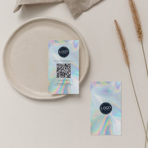Carte De Visite QR Code Social Media Website Holographique
