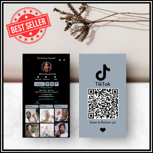 Carte de visite QR Code TikTok Dusty Blue