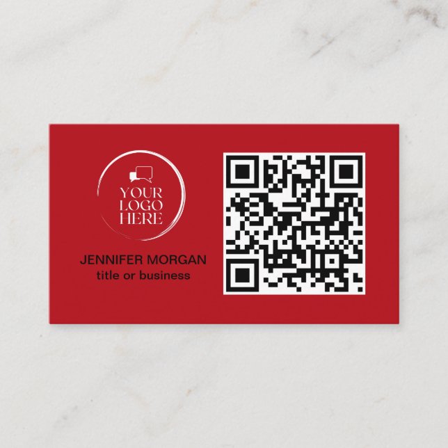 Carte De Visite QR CODE votre logo personnalisé professionnel mode (Devant)