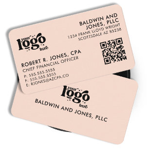 Carte De Visite QR Code Votre logo Plain White Générique Design