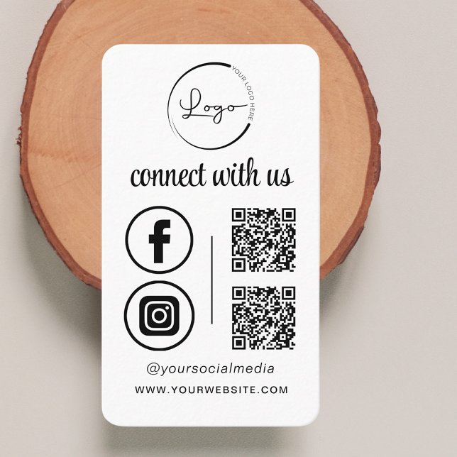 Carte De Visite QR Connect With Us Business Logo Médias sociaux (Créateur téléchargé)