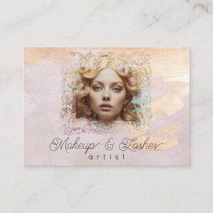 Carte De Visite *~* QR Femmes Fille Beige Peach Pastel