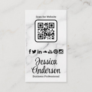 Carte De Visite Qr   Icônes des médias sociaux   Marketing