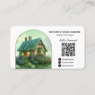 Carte De Visite *~* QR Logo Cottage Lodge Location de Cabine AP49