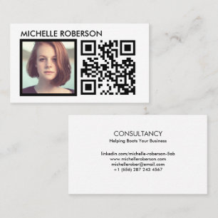 Carte De Visite Qr noir et photo