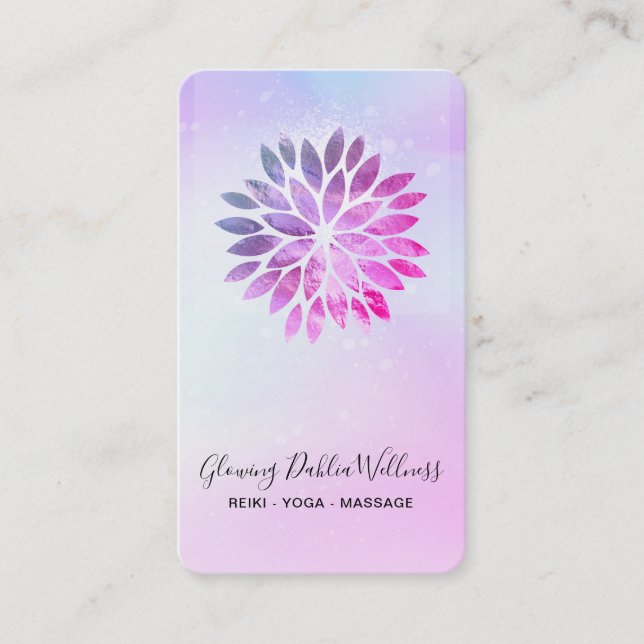 Carte De Visite *~* QR Ombre Mandala AP2 Dahlia Pastel Rose bleu (Devant)