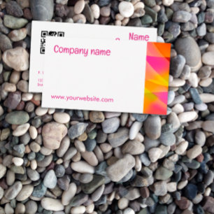 Carte de visite QR orange Abstrait fuchsia