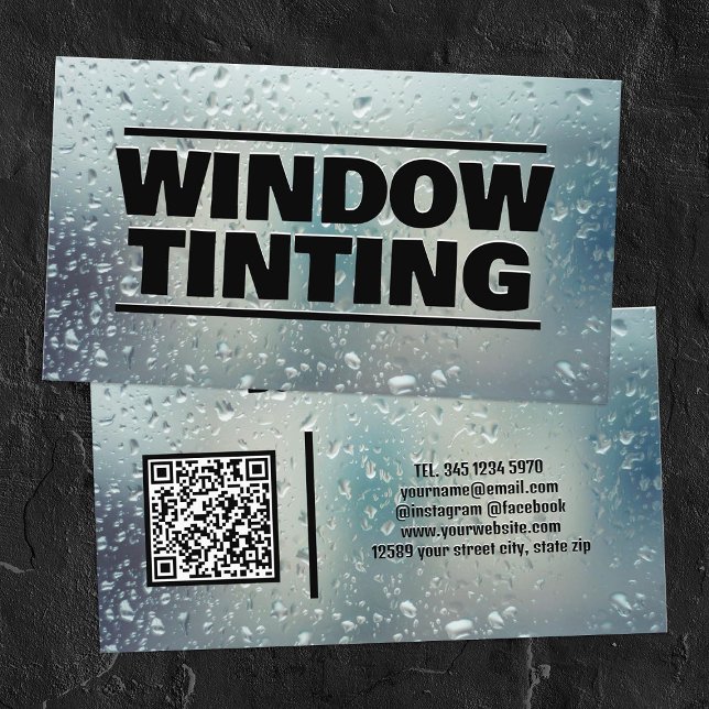 Carte de visite QR personnalisé d'inclinaison de f (Window Tinting Custom QR Business Cards)