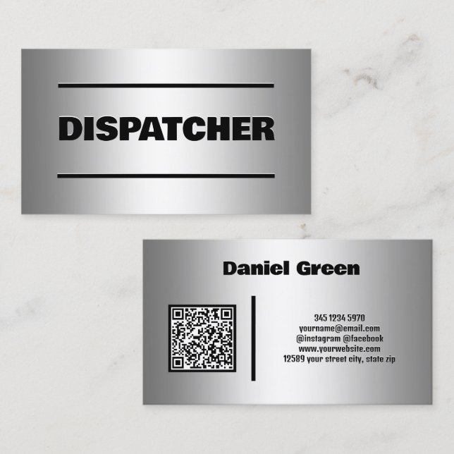 Carte de visite QR personnalisé Dispatcher (Devant / Derrière)