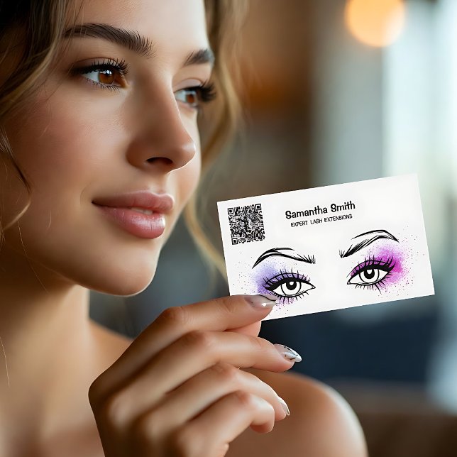 Carte de visite QR personnalisé EyeLash Tech (EyeLash Tech QR Business Cards)