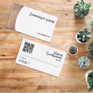 Carte de visite QR photographie bois minimaliste