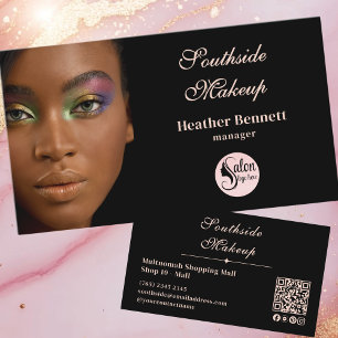 Carte de visite QR pour Artiste Maquilleuse Élégan
