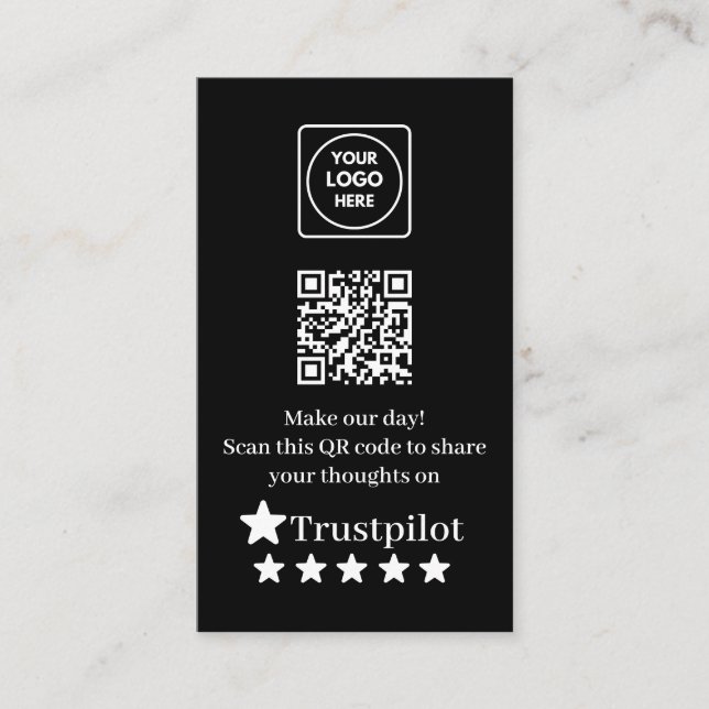 Carte de visite QR pour avis Trustpilot (Devant)