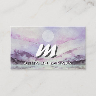 Carte De Visite *~* QR PURPLE Paysage Abstrait Nature AP93